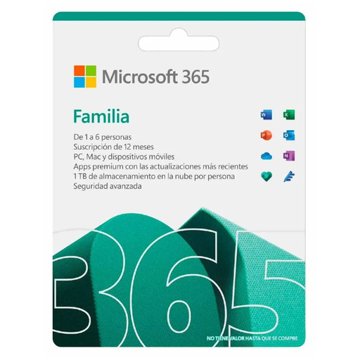 [6GQ-00088TP] Licencia de Microsoft 365 Familia ESD 1 Año ***FISICA***