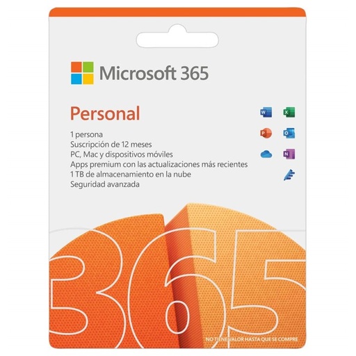 [QQ2-00008TP] Licencia de Microsoft 365 Personal ESD 1 Año ***FISICA***