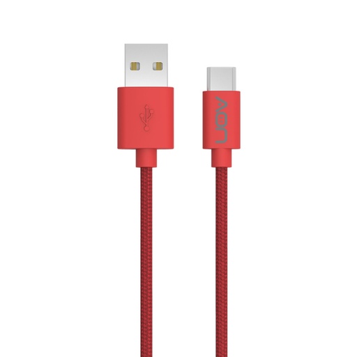 [AO-CB-4012] Cable USB a USB-C AON AO-CB-4012 2 Metros Trenzado Rojo