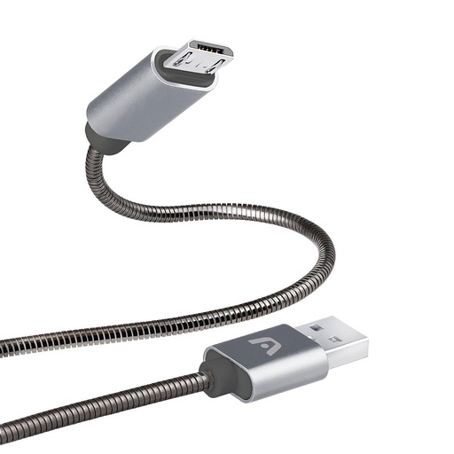 [ARG-CB-0026GR] Cable USB a Micro USB Argom ARG-CB-0026GR 1 Metro Trenzado Metalizado