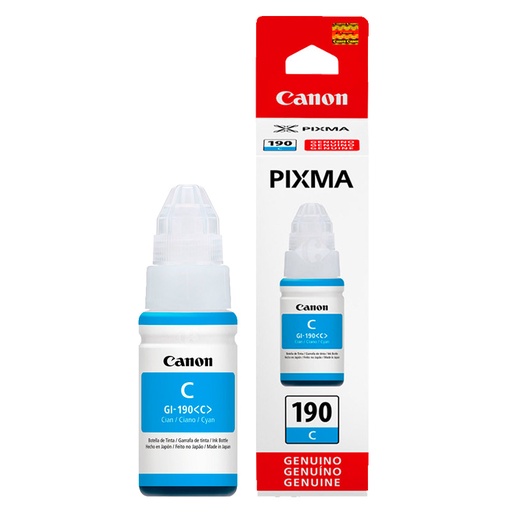 [0668C001] Botella de Tinta Canon GI-190C Cian 70ml