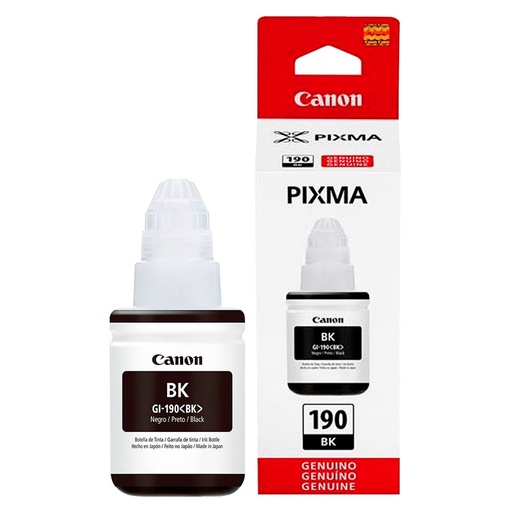 [0667C001] Botella de Tinta Canon GI-190BK Negro 135ml