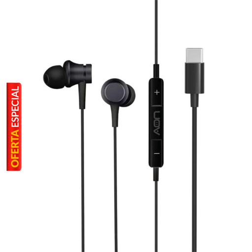 [AO-EP-1002] Audífonos AON USB-C In-ear Boom Buds con Micrófono Negro