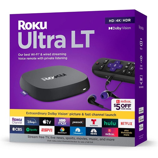 [4801RW] Dispositivo Roku Ultra LT Streaming 4K HDMI Wi-Fi