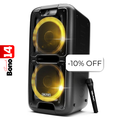 [SP-2100RBT] Bocina Dolphin SP-2100RBT Party Speaker Dual 10” Bluetooth 3400W Negro