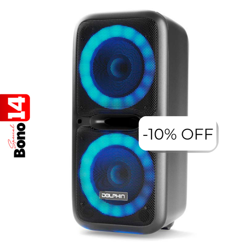 [SP-2120RBT] Bocina Dolphin SP-2120RBT Party Speaker Dual 12” Bluetooth 3600W Negro
