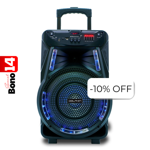 [SP-17RBT] Bocina Dolphin SP-17RBT Trolley 15" Bluetooth con Micrófono 80 RMS Negro