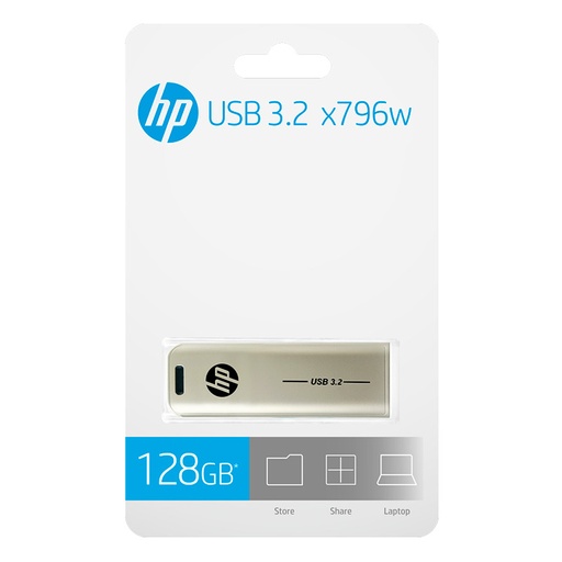 [HPFD796L-128GB] Memoria USB HP 128GB x796w 3.2 Flash Drives Dorado