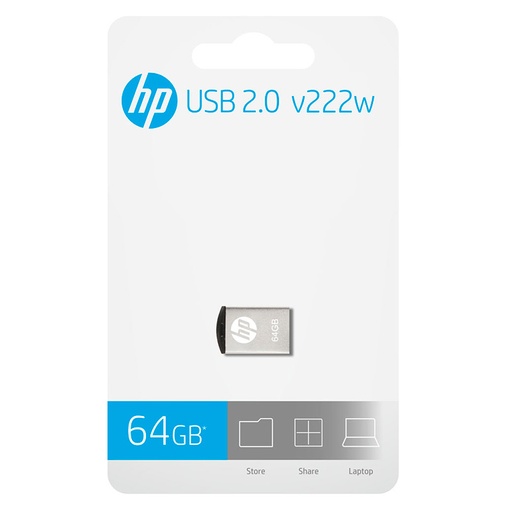 [HPFD222W-64GB] Memoria USB HP 64GB v222w 2.0 Flash Drives Plateado