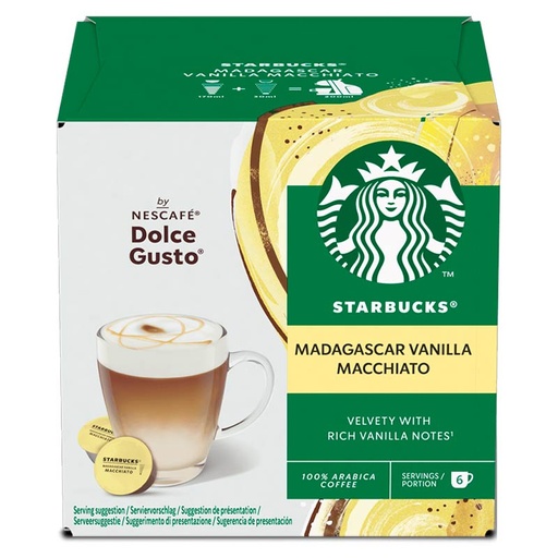 [12471542] Cápsulas Starbucks Madagascar Vainilla Macchiato para Nescafé Dolce Gusto