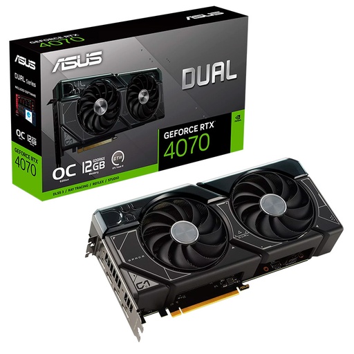 [DUAL-RTX4070-O12G] Tarjeta de Vídeo 12GB GDDR6X Asus GeForce RTX 4070 Dual OC HDMI DP PCIe 4.0