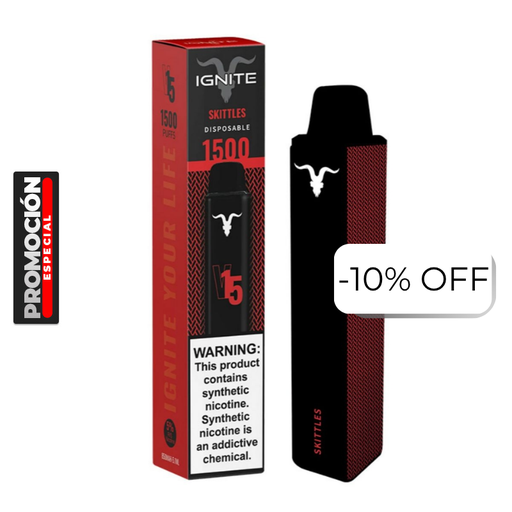 [810025995751] Vape Electronico Ignite V15 1500 Puffs Nic 5g Skittles