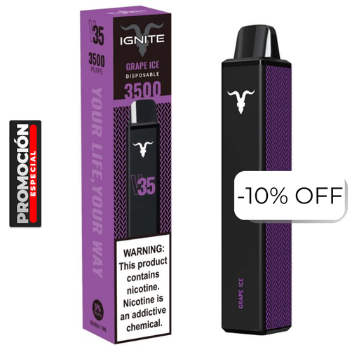 [810105507386] Vape Electrónico Ignite V35 3500 Puffs Nic 5g Grape Ice