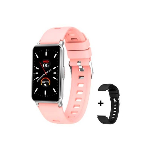 [ARG-WT-6020SL] SmartWatch Argom Skeiwatch B20 Plateado Rosado Doble Cinta
