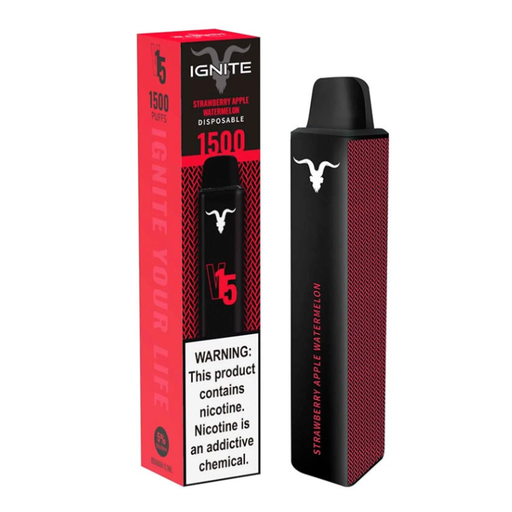 [810025995720] Vape Electronico Ignite V15 1500 puffs Nic 5g Strawberry Apple Watermelon