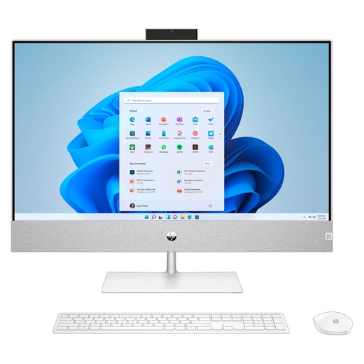[A1VC3LA#ABM] Computadora AIO HP Pavilion 27-ca0012la 27" AMD Ryzen 7 5700U 16GB RAM 512GB SSD Gris Claro W11 Home Teclado Español