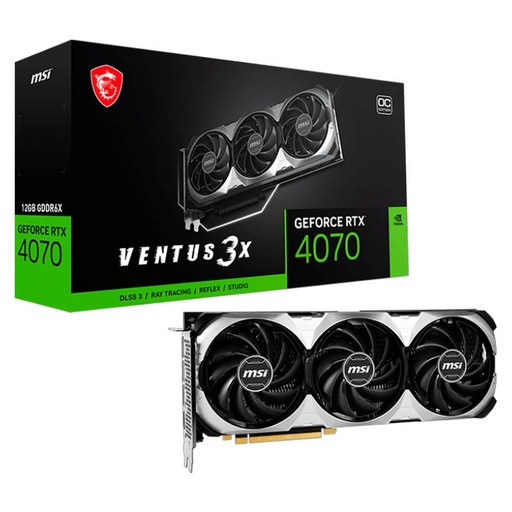 [912-V512-027] Tarjeta de Video 12GB GDDR6X MSI GeForce RTX 4070 VENTUS 3X OC HDMI DP PCI Gen 4
