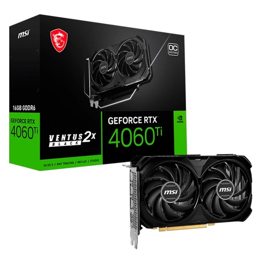 [912-V517-211] Tarjeta de Video 16 GB GDDR6 MSI GeForce RTX4060 TI VENTUS 2X OC HDMI DP PCI 4.0