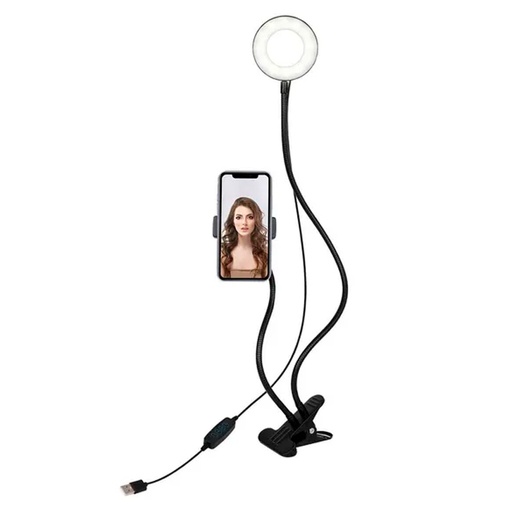 [VTA-82731] Aro de Luz VTA+ con Soporte Ajustable para Celular USB Negro