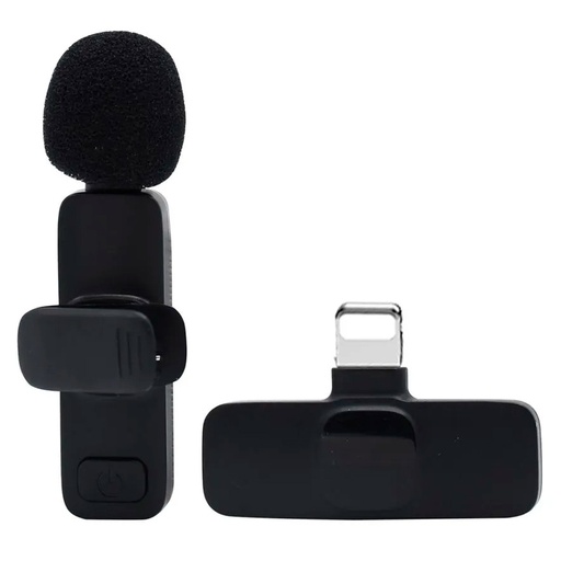 [VTA-82326] Micrófono de Solapa VTA+ Inalámbrico Lightning con Gancho de Sujeción Negro