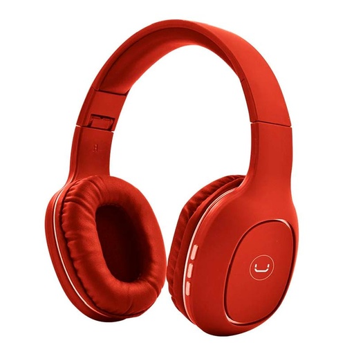 [HS7408RD] Audífonos Tipo Headset Unno Tekno Bluetooth 3.5mm Ovala 5.0 con Micrófono Rojo