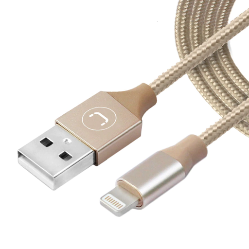 [CB4061GD] Cable USB a Lightning Unno Tekno CB4061GD 1.5 Metros Trenzado Dorado