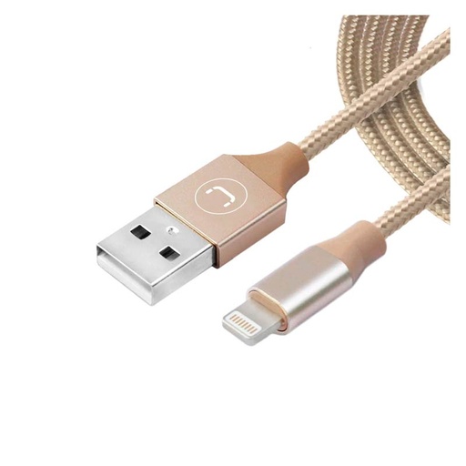 [CB4061GD] Cable USB a Lightning Unno Tekno CB4061GD 1.5 Metros Trenzado Dorado