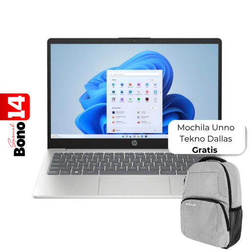 [9Z0K9UA#ABA] Laptop HP 14" I7-1355U 16GB RAM 512GB SSD W11 Home Plateado Teclado en Inglés