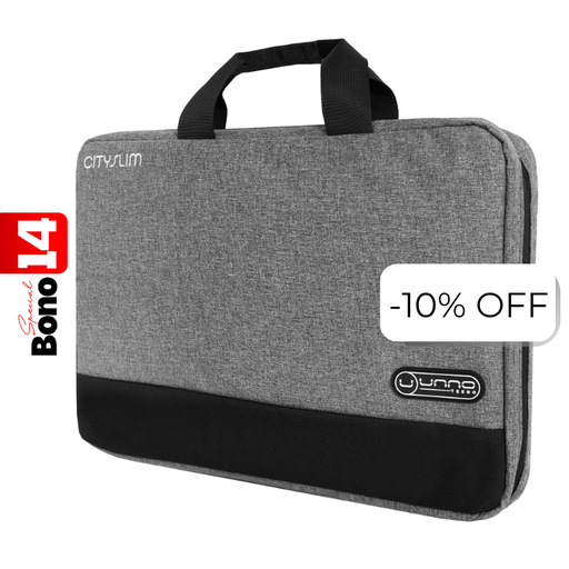 [BG2712GY] Maletín para Notebook Unno Tekno CitySlim 15.6" Gris/Negro