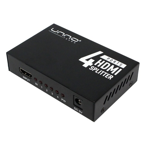 [HB1205BK] Splitter Unno Tekno HB1205BK 4 Puertos HDMI 4K