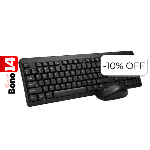 [KB6741BK] Teclado y Mouse Inalámbrico Unno Tekno Klass Español Negro