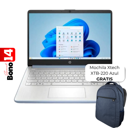 [14-dq6012dx] Laptop HP 14-DQ6012DX 14" Celeron N150 4GB RAM 128GB UFS W11 Home Celeste Teclado Inglés
