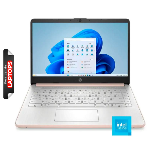 [14-dq6015dx] Laptop HP 14-DQ6015DX 14" Celeron N150 4GB RAM 128GB UFS Rosado W11 Home Teclado Ingles