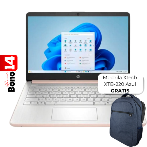 [14-dq6015dx] Laptop HP 14-DQ6015DX 14" Celeron N150 4GB RAM 128GB UFS W11 Home Rosado Teclado Inglés
