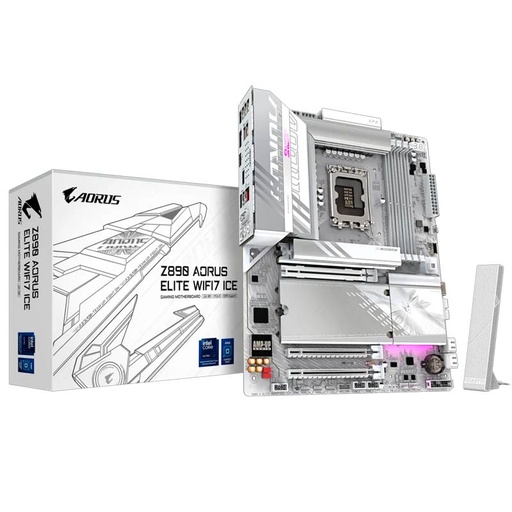 [Z890 A ELITE WF7 ICE] Motherboard Gigabyte AORUS Z890 Elite WIFI7 Ice D4 Socket LGA1851 Core™ Ultra 4xDDR5 ATX