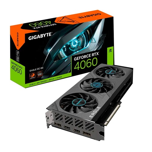 [GV-N4060EAGLE OC-8GD] Tarjeta De Video 8GB GDDR6 Gigabyte GeForce RTX 4060 Eagle OC DP HDMI PCI 4.0