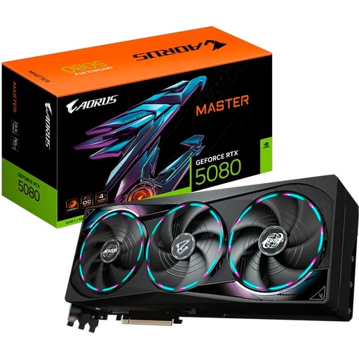 [GV-N5080AORUS M-16GD] Tarjeta de Video 16GB GDDR7 Gigabyte AORUS GeForce RTX 5080 MASTER HDMI DP PCI 5.0