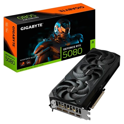 [GV-N5080WF3OC-16GD] Tarjeta de Video 16GB GDDR7 Gigabyte GeForce RTX 5080  Windforce OC SFF HDMI DP PCI 5.0