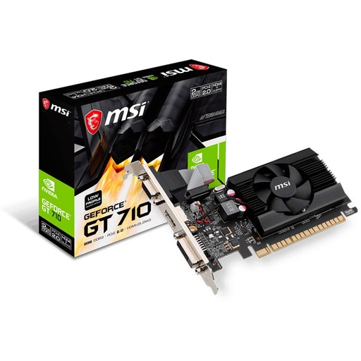 [GT 710 2GD3 LP] Tarjeta de Vídeo 2GB DDR3 MSI GeForce GT 710 Low Profile VGA DVI-D HDMI PCIe 2.0