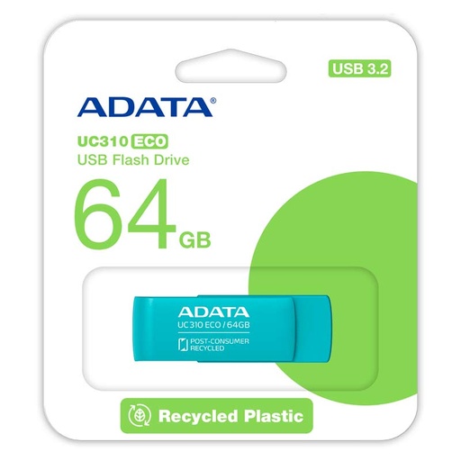 [UC310E-64G-RGN] Memoria USB ADATA 64GB UC310 ECO 3.2 Celeste