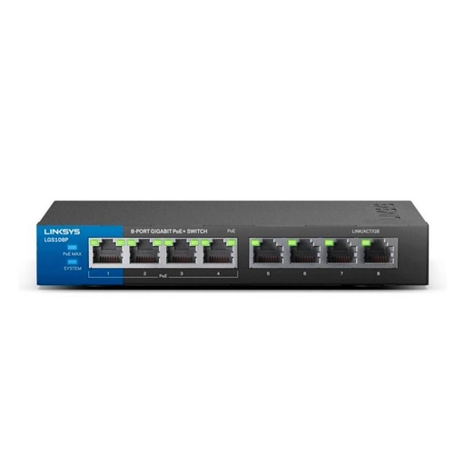 [LGS108P] Switch Linksys LGS108P 8 Puertos 10/100/1000Mbps PoE+