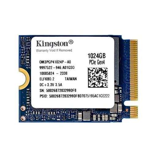 [OM3PGP41024P-A0] Unidad SSD M.2 2230 1TB Kingston NV3 PCIe NVMe 4540Mbps bulk